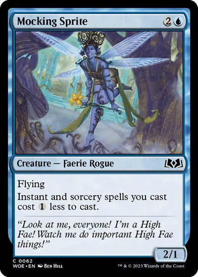 Mocking Sprite (Wilds of Eldraine) Medium Play Foil