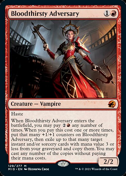 Bloodthirsty Adversary (Innistrad: Midnight Hunt) Light Play Foil