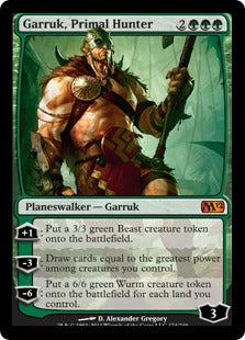 Garruk, Primal Hunter (Magic 2012 Core Set) Light Play Foil