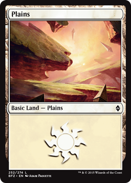 Plains (252) (Battle for Zendikar) Light Play
