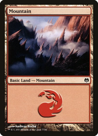 Mountain (77) (Duel Decks: Heroes vs. Monsters) Light Play