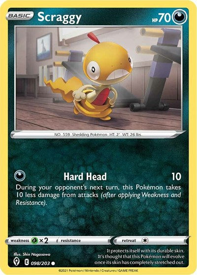 Scraggy (SWSH07: Evolving Skies) Light Play Reverse Holofoil