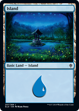Island (257) (Throne of Eldraine) Damaged / Poor Foil