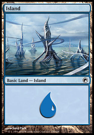 Island (236) (Scars of Mirrodin) Light Play Foil
