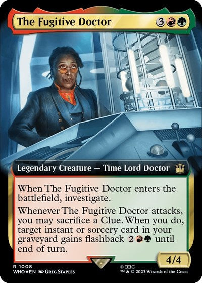 The Fugitive Doctor (Extended Art) (Surge Foil) (Universes Beyond: Doctor Who) Near Mint Foil