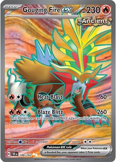 Gouging Fire ex - 188 (SV05: Temporal Forces) Near Mint Holofoil