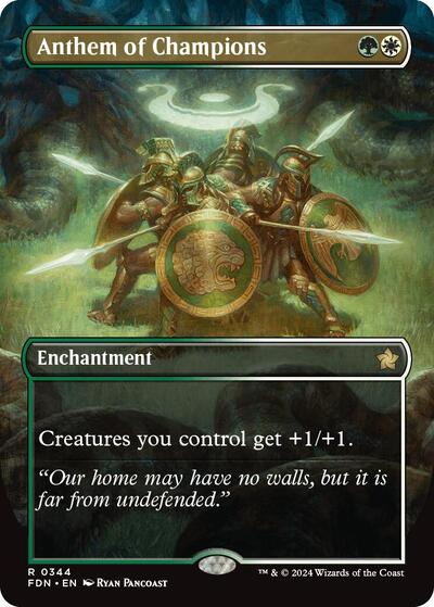 Anthem of Champions (Borderless) (Foundations) Light Play Foil