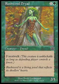 Rushwood Dryad (Mercadian Masques) Medium Play Foil