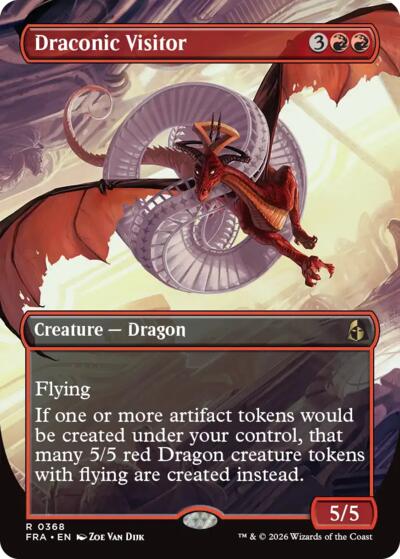 Draconic Visitor (Borderless) (Reality Fracture) Near Mint Foil