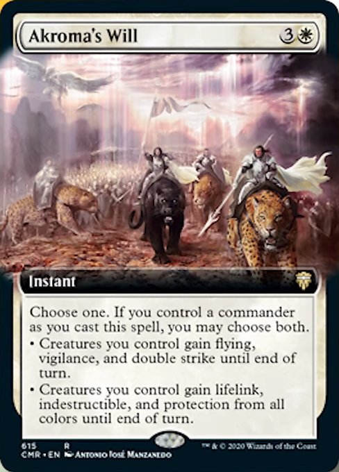 Akroma's Will (Extended Art) (Commander Legends) Light Play Foil