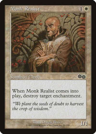 Monk Realist (Urza's Saga) Light Play