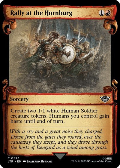 Rally at the Hornburg (Showcase Scrolls) (Universes Beyond: The Lord of the Rings: Tales of Middle-earth) Light Play Foil