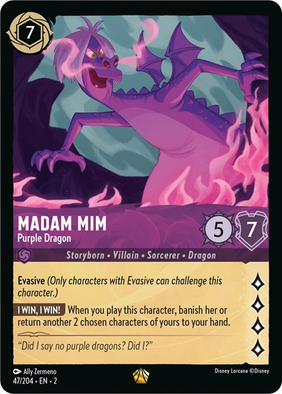 Madam Mim - Purple Dragon (Rise of the Floodborn) Near Mint Cold Foil