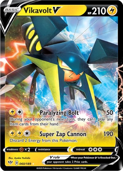 Vikavolt V (SWSH03: Darkness Ablaze) Near Mint Holofoil