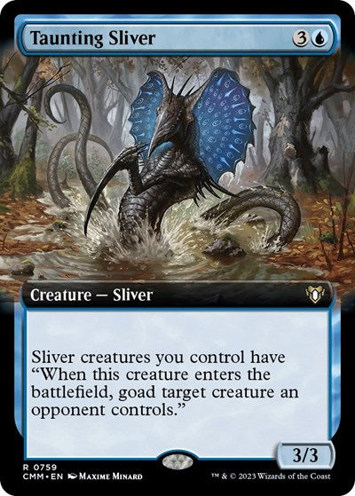 Taunting Sliver (Extended Art) (Commander Masters) Light Play Foil