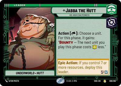 Jabba the Hutt His High Exaltedness (Shadows of the Galaxy) Near Mint