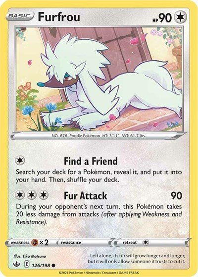 Furfrou (SWSH06: Chilling Reign) Light Play Reverse Holofoil