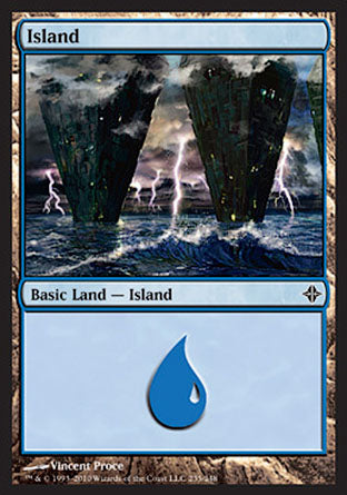 Island (235) (Rise of the Eldrazi) Light Play Foil