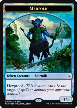 Merfolk // Treasure (001) Token (Promos: FNM) Light Play Foil