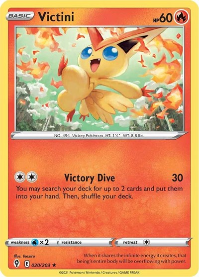 Victini (SWSH07: Evolving Skies) Light Play Holofoil