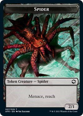 Spider / Emblem - Lolth, Spider Queen Double-sided Token (Promo Pack: Adventures in the Forgotten Realms) Light Play Foil