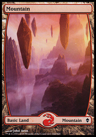 Mountain (242) (Zendikar) Medium Play Foil