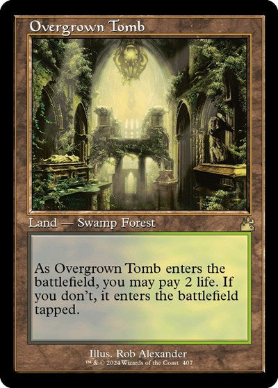 Overgrown Tomb (Retro Frame) (Ravnica Remastered) Light Play Foil