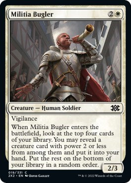 Militia Bugler (Double Masters 2022) Light Play Foil