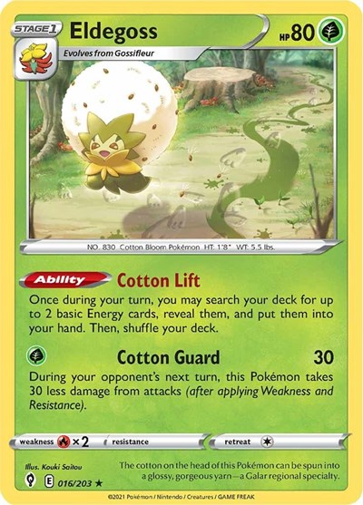 Eldegoss (SWSH07: Evolving Skies) Light Play Reverse Holofoil