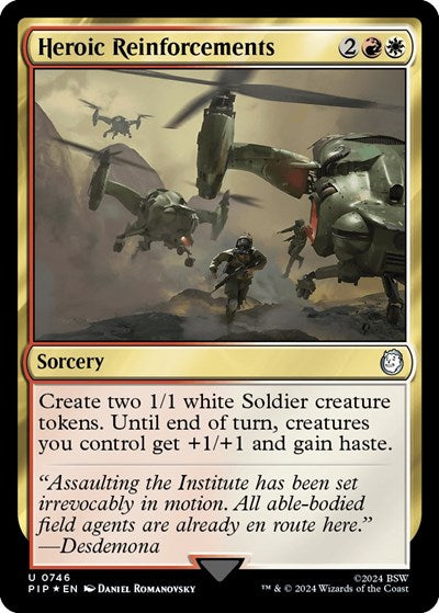 Heroic Reinforcements (Surge Foil) (Universes Beyond: Fallout) Light Play Foil