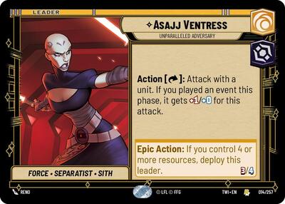 Asajj Ventress Unparalleled Adversary (Twilight of the Republic) Near Mint