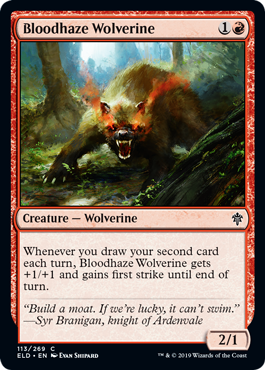 Bloodhaze Wolverine (Throne of Eldraine) Light Play Foil