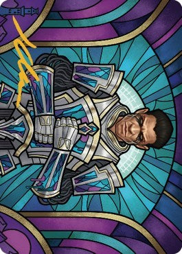 Aron, Benalia's Ruin Art Card (Gold-Stamped Signature) (Art Series: Dominaria United) Near Mint