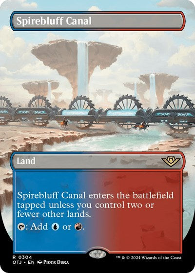 Spirebluff Canal (Borderless) (Outlaws of Thunder Junction) Light Play Foil