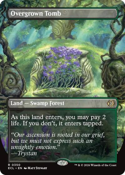 Overgrown Tomb (Borderless) (Lorwyn Eclipsed) Light Play