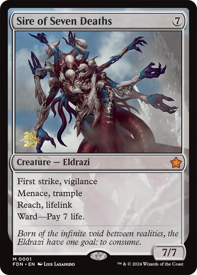 Sire of Seven Deaths (Promos: Prerelease Cards) Light Play Foil