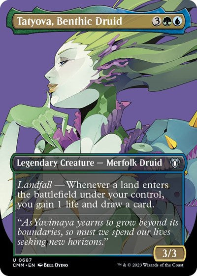 Tatyova, Benthic Druid (Borderless) (Commander Masters) Light Play