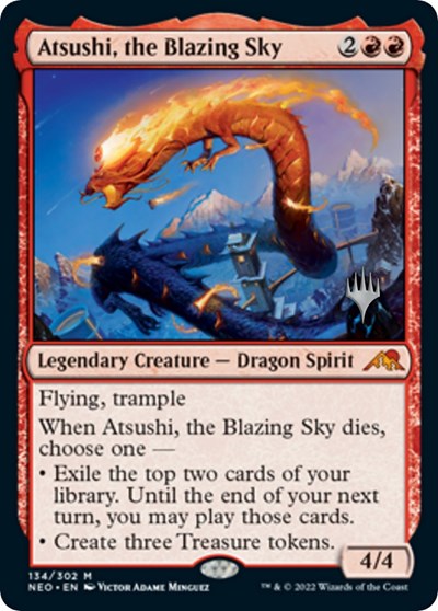Atsushi, the Blazing Sky (Promo Pack: Kamigawa: Neon Dynasty) Near Mint Foil