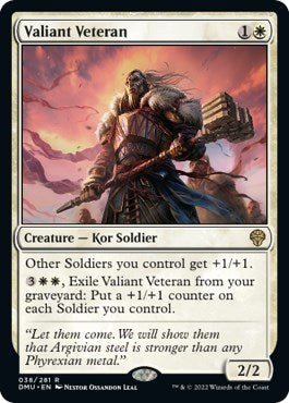 Valiant Veteran (Dominaria United) Light Play Foil