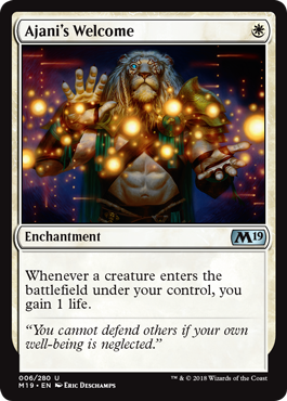 Ajani's Welcome (Magic 2019 Core Set) Heavy Play