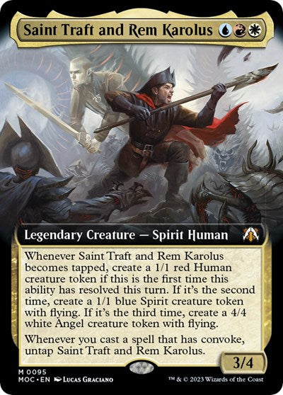 Saint Traft and Rem Karolus (Extended Art) (Commander: March of the Machine) Near Mint Foil