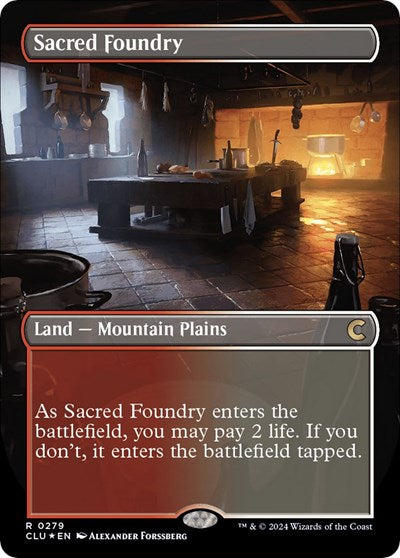 Sacred Foundry (Borderless) (Ravnica: Clue Edition) Near Mint Foil