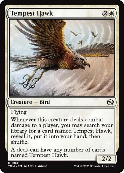 Tempest Hawk (Tarkir: Dragonstorm) Light Play Foil