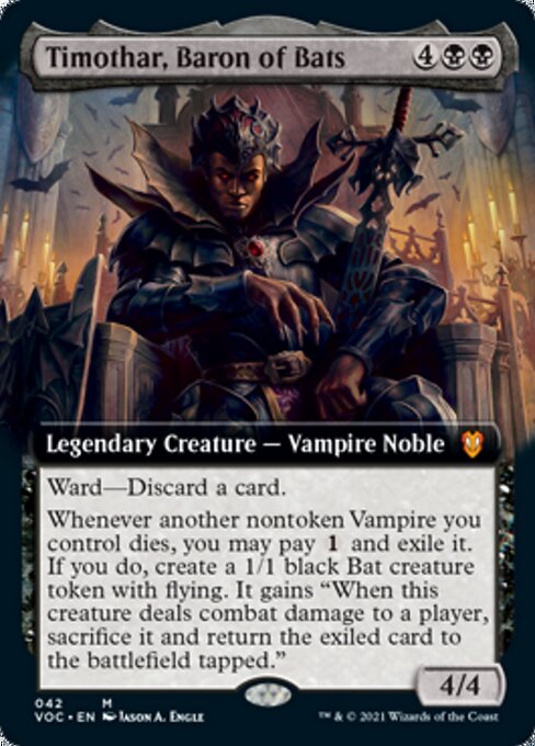 Timothar, Baron of Bats (Extended Art) (Commander 2021 Crimson Vow) Light Play