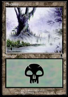 Swamp (341) (Odyssey) Heavy Play Foil