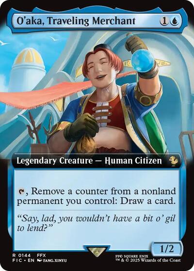 O'aka, Traveling Merchant (Extended Art) (Commander: FINAL FANTASY) Light Play Foil