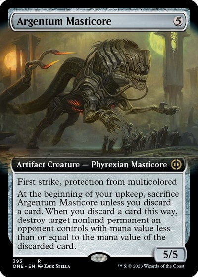 Argentum Masticore (Extended Art) (Phyrexia: All Will Be One) Near Mint Foil