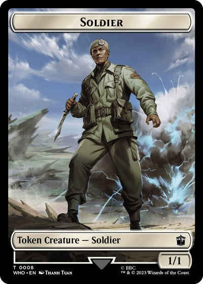 Soldier / Cyberman Double-Sided Token (Universes Beyond: Doctor Who) Near Mint Foil