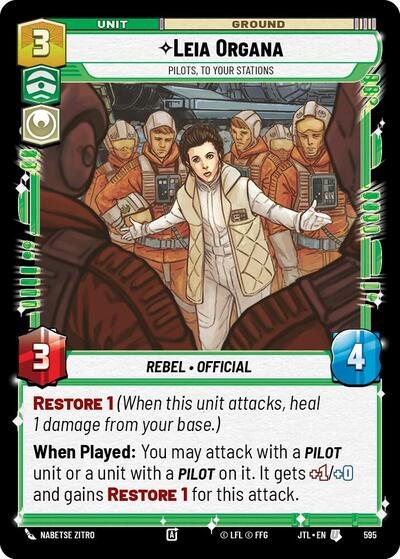 Leia Organa Pilots, To Your Stations (Foil) (Jump to Lightspeed) Near Mint Foil