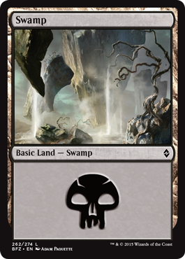 Swamp (262) (Battle for Zendikar) Light Play